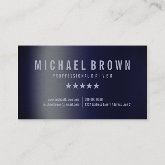 Stuurprogramma voor de professionele metallische m visitekaartje (Achterkant)