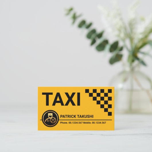 Stuurprogramma voor de verzegelde Taxi Check Boxes Visitekaartje (Staand voorkant)