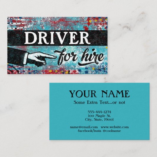 Stuurprogramma voor hire Visitekaartjes - blauw ro (Voorkant / Achterkant)