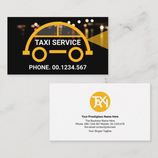 Stuurprogramma voor kunststoftaxi's met nachtlampj visitekaartje (Voorkant / Achterkant)