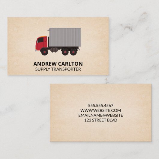 Stuurprogramma voor logistieke levering visitekaartje (Voorkant / Achterkant)