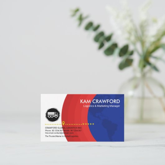 Stuurprogramma voor Red Wereldbol Layers Silver Tr Visitekaartje (Staand voorkant)