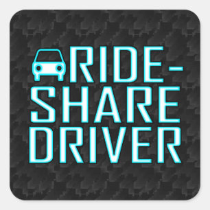 Stuurprogramma voor Ride Share Rideshare Vierkante Sticker