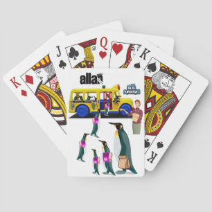 Stuurprogramma voor schoolbus voor afspeelkaartje pokerkaarten