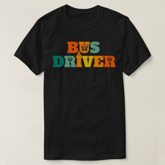 Stuurprogramma voor schoolbuschauffeur t-shirt (Design voorkant)