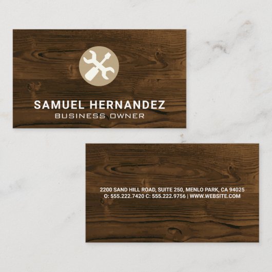 Stuurprogramma voor sleutel en schroef | Achtergro Visitekaartje (Voorkant / Achterkant)