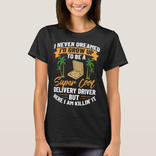 Stuurprogramma voor voedsellevering bezorgt postiz t-shirt (Voorkant)