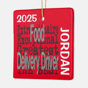 Stuurprogramma voor voedsellevering Extraordinaire Keramisch Ornament