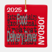 Stuurprogramma voor voedsellevering Extraordinaire Keramisch Ornament (Achterkant)