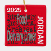 Stuurprogramma voor voedsellevering Extraordinaire Keramisch Ornament (Voorkant)