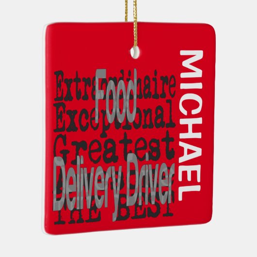 Stuurprogramma voor voedsellevering Extraordinaire Keramisch Ornament (Rechts)