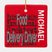 Stuurprogramma voor voedsellevering Extraordinaire Keramisch Ornament (Achterkant)