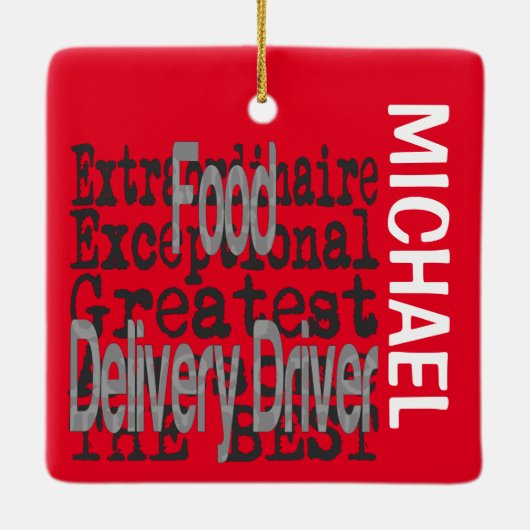 Stuurprogramma voor voedsellevering Extraordinaire Keramisch Ornament (Achterkant)