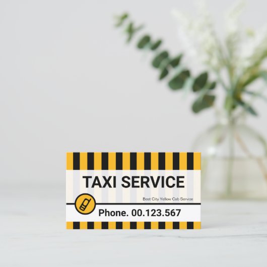 Stuurprogramma voor witte taxikabels visitekaartje (Staand voorkant)