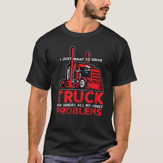 Stuurprogramma vrachtwagenchauffeur dumpers t-shirt (Voorkant)