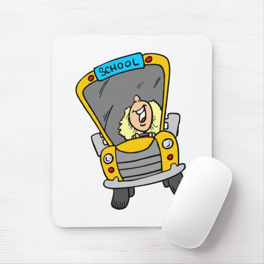Stuurprogramma vrouw School-bus Muismat (Met muis)