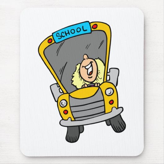 Stuurprogramma vrouw School-bus Muismat (Voorkant)