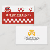 Stuurprogramma witte cheques roodtaxilokatie picto visitekaartje (Voorkant / Achterkant)