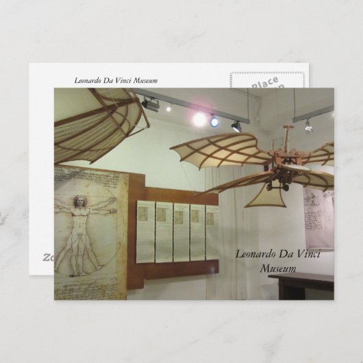 Stuurstukken van het Leonardo Da Vinci-museum Briefkaart (Voorkant / Achterkant)