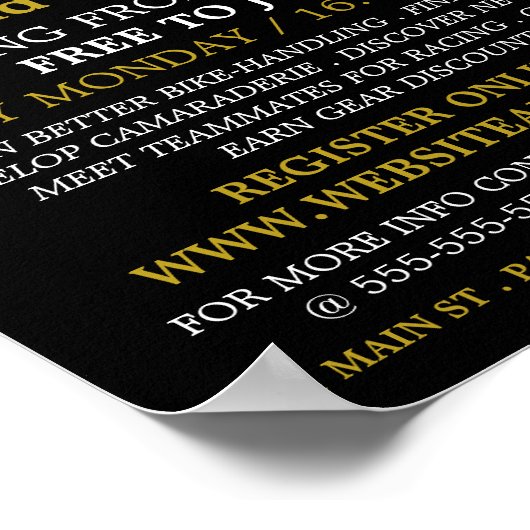 Stuurstuur, Fietsclub Adverteren Poster (Hoek)