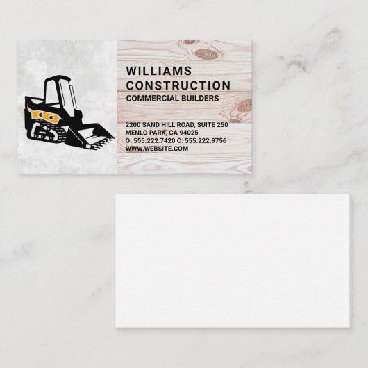 Stuurvoertuig voor bouw | Hout Visitekaartje (Voorkant / Achterkant)