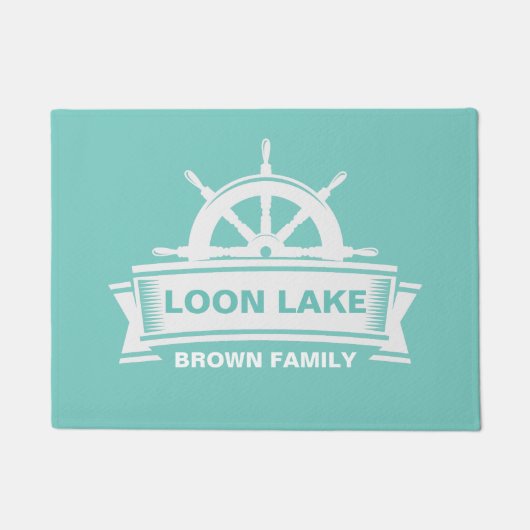 Stuurwiel bij Lake House Name Deurmat (Voorkant)