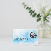 Stuurwiel Digitale Logo | Koeriersdiensten Visitekaartje (Staand voorkant)