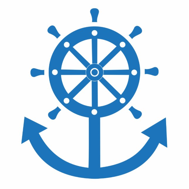 Stuurwiel en verankering fotobeeldje sleutelhanger (Voorkant)