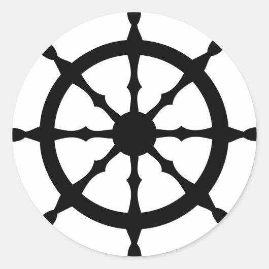 stuurwiel kapitein ronde sticker (Voorkant)