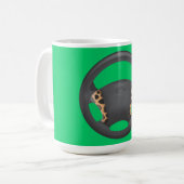 Stuurwiel met zebraprint koffiemok (Voorkant links)