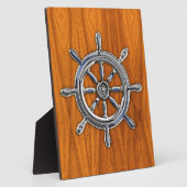 Stuurwiel op Teak Fineer Fotoplaat (Zijkant)