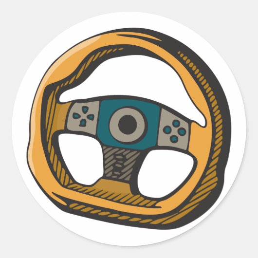 Stuurwiel Ronde Sticker (Voorkant)