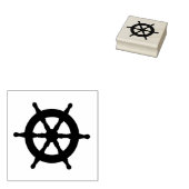 Stuurwiel van een nautisch oceaanschip rubberstempel (Gestempeld)