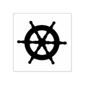 Stuurwiel van een nautisch oceaanschip rubberstempel (Afrduk)