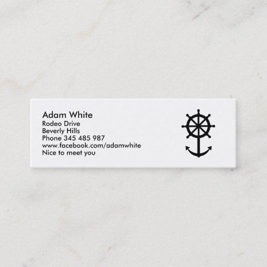 Stuurwielanker Mini Visitekaartje (Voorkant)