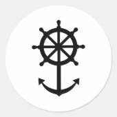 Stuurwielanker Ronde Sticker (Voorkant)
