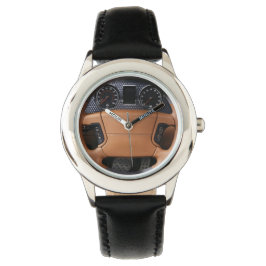 Stuurwielen Bruin Lederen Stijl Horloge