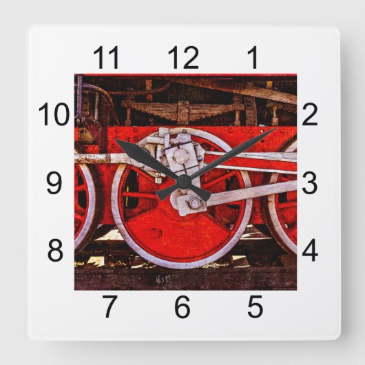 stuurwieltjes vierkante klok (Voorkant)