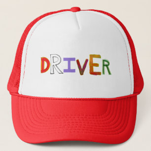 Stuurwoord kunst kleurig, uniek aangeduid natte trucker pet