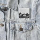 Stuwauto uitgevonden vierkante button 5,1 cm (In situ)