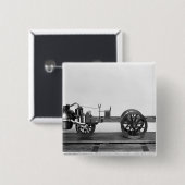 Stuwauto uitgevonden vierkante button 5,1 cm (Voorkant /achterkant)