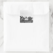 Stuwauto uitgevonden vierkante sticker (Tas)