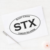 STX - Saint Croix Maagdeneilanden Euro Style Oval Ovale Sticker (Envelop)