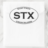 STX - Saint Croix Maagdeneilanden Euro Style Oval Ovale Sticker (Tas)