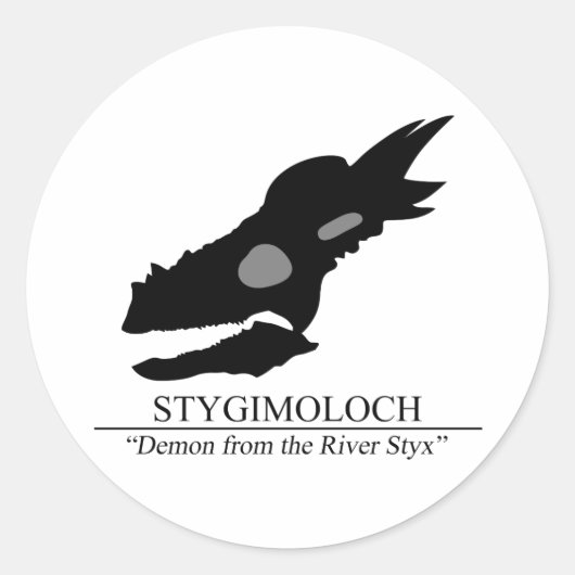 Stygimoloch Skull Ronde Sticker (Voorkant)