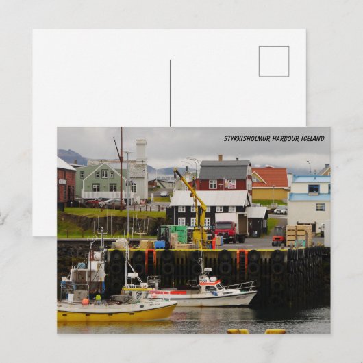 Stykkisholmur Harbor IJsland Briefkaart (Voorkant / Achterkant)