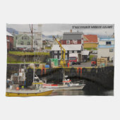 Stykkisholmur Harbour IJsland Tea Towel Theedoek (Horizontaal)