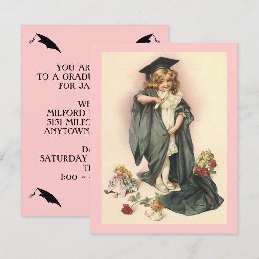  STYLE AFSTUDEREN INVITATIE ~EZ2 AANGEPAST KAART (Voorkant / Achterkant)