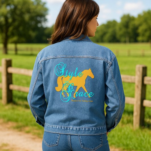 Style and Grace Fox Trotter Silhouette Denim Jacket