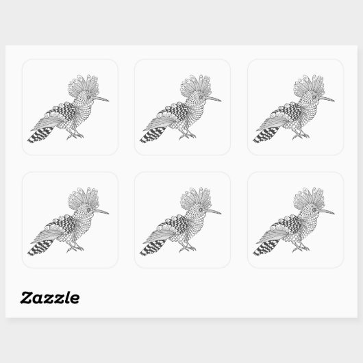 Style Bird Vierkante Sticker (Vel)